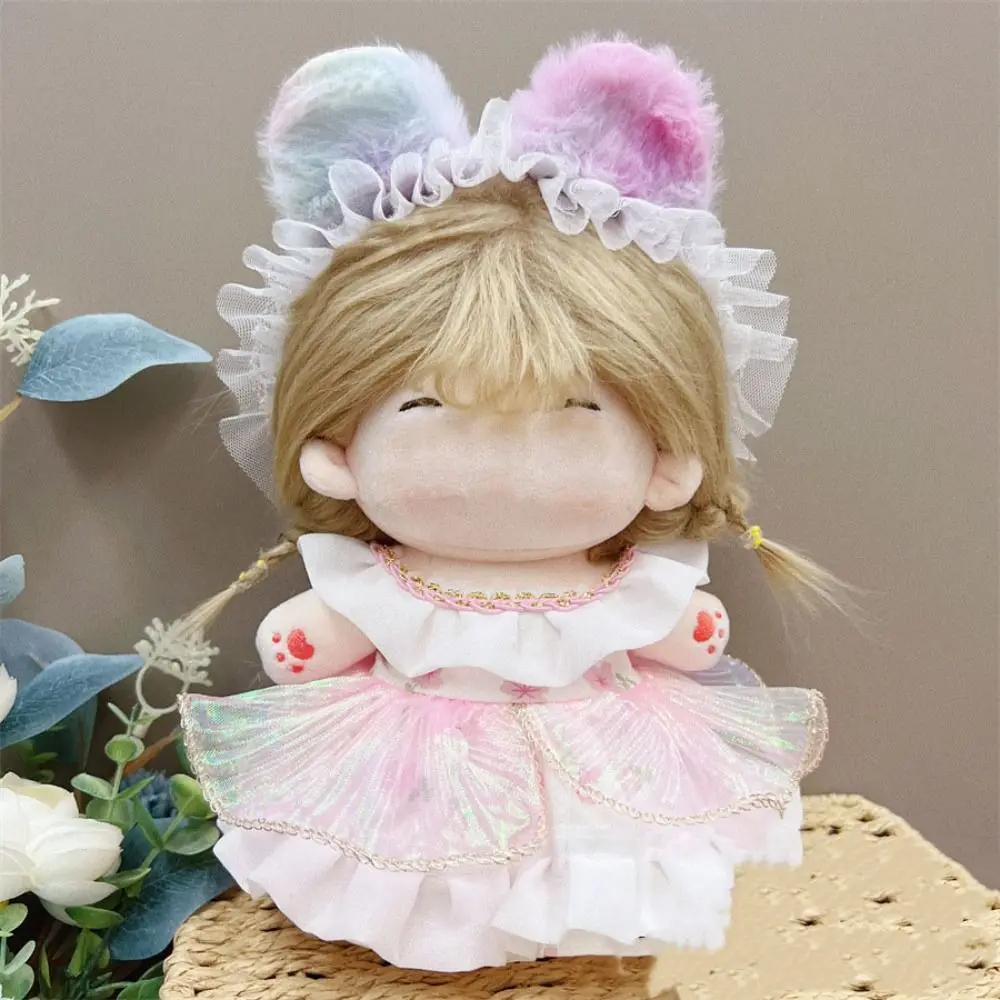 20CM Doll Clothes Cosplay Multicolor Lolita Bowknot Miniature Dress Suit Photo Props Cosplay Headband Princess Dress Set