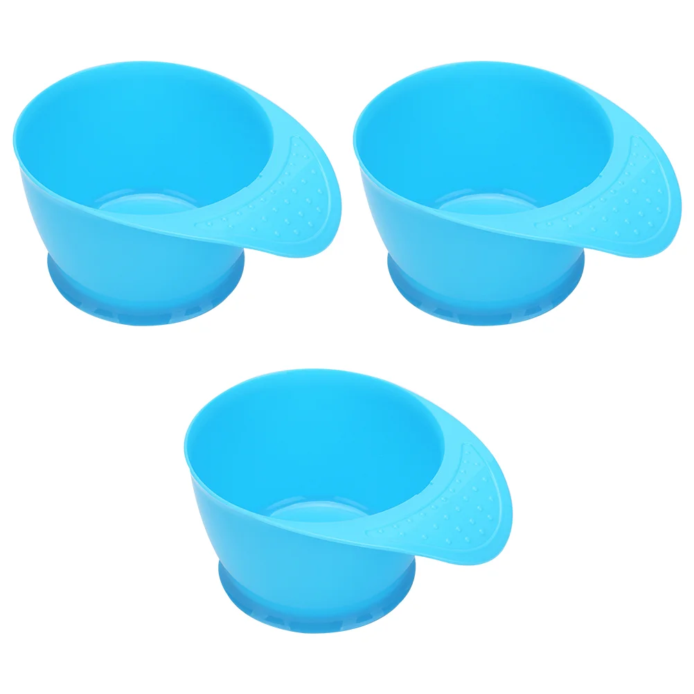 3pcs in One Bag Hair Tinting Bowl Portable Hair Coloring Bowl Dyeing Scale Bowl for Home Salon(Blue)