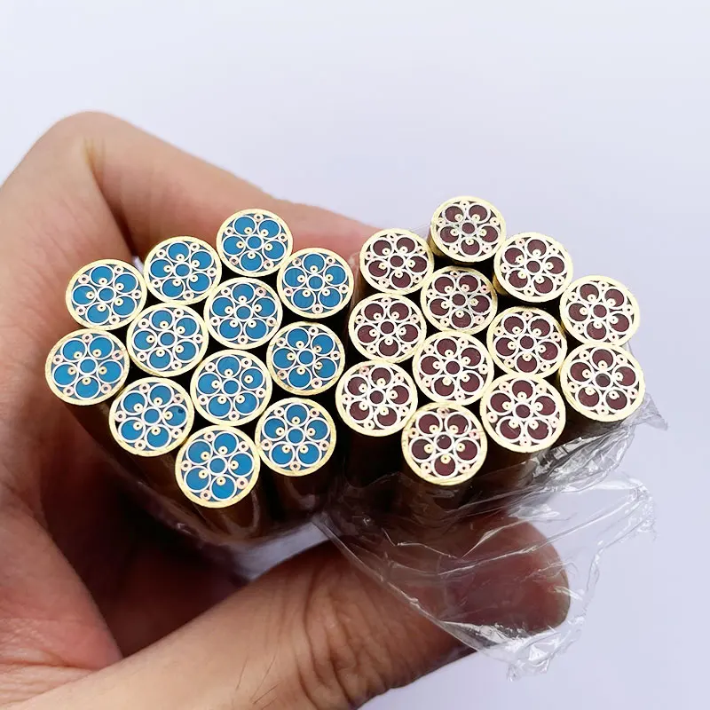 8mm Mosaiks tift niete für Messer griff dekorative Nieten bunte Blumen harz füllung Mosaik nieten Nagel Messing rohrlänge 60mm