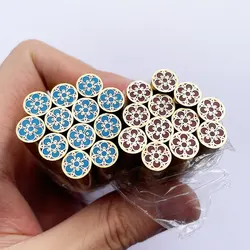 Rivet à épingle en mosaïque pour manche de couteau, rivet décoratif, fleur colorée, remplissage en résine, mosaïque, clou, tube en laiton, longueur 60mm, 8mm