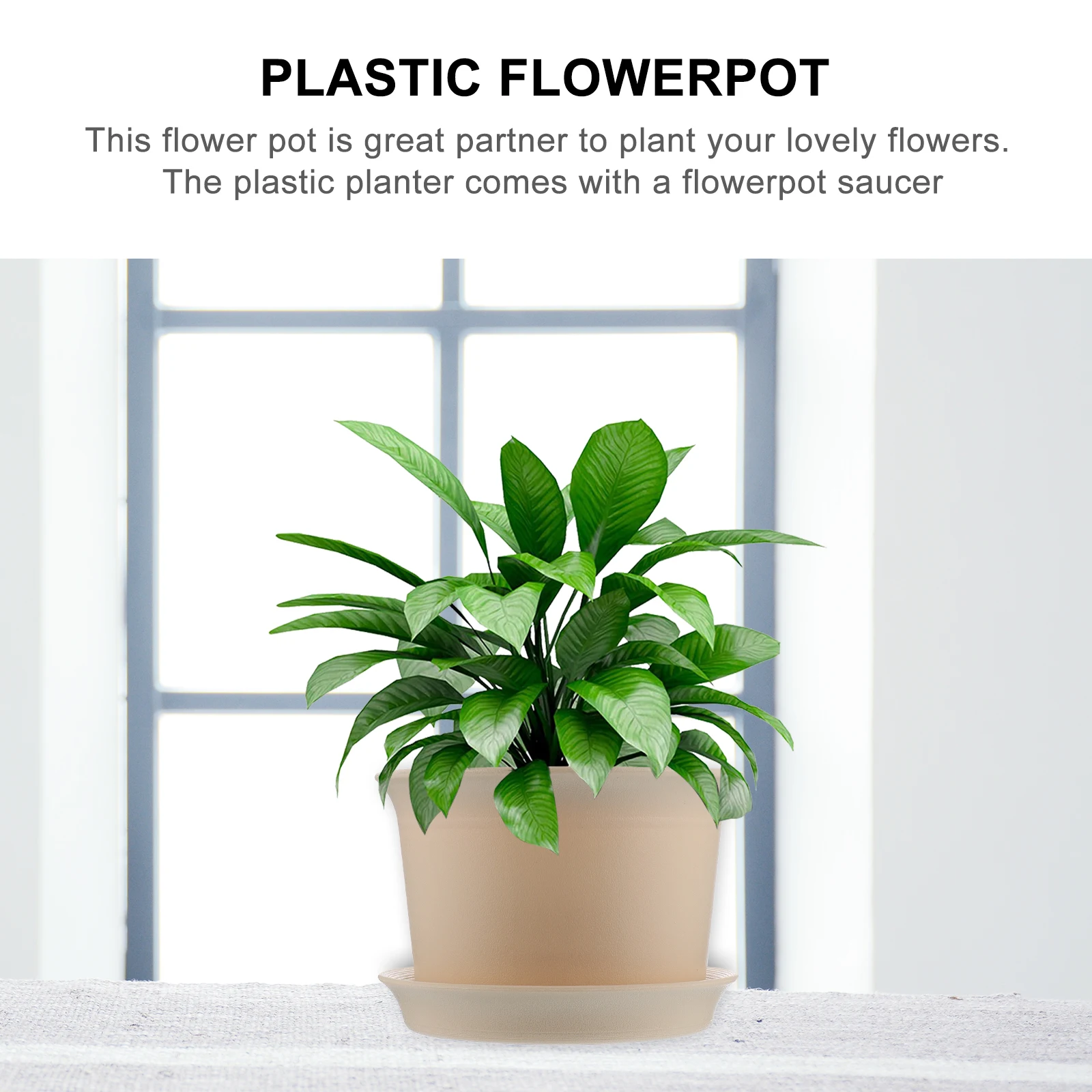 

Plastic Flowerpot Pots for Plants Planter Container Planting Durable Sturdy Eco Friendly Bedroom Living Room Kitchen