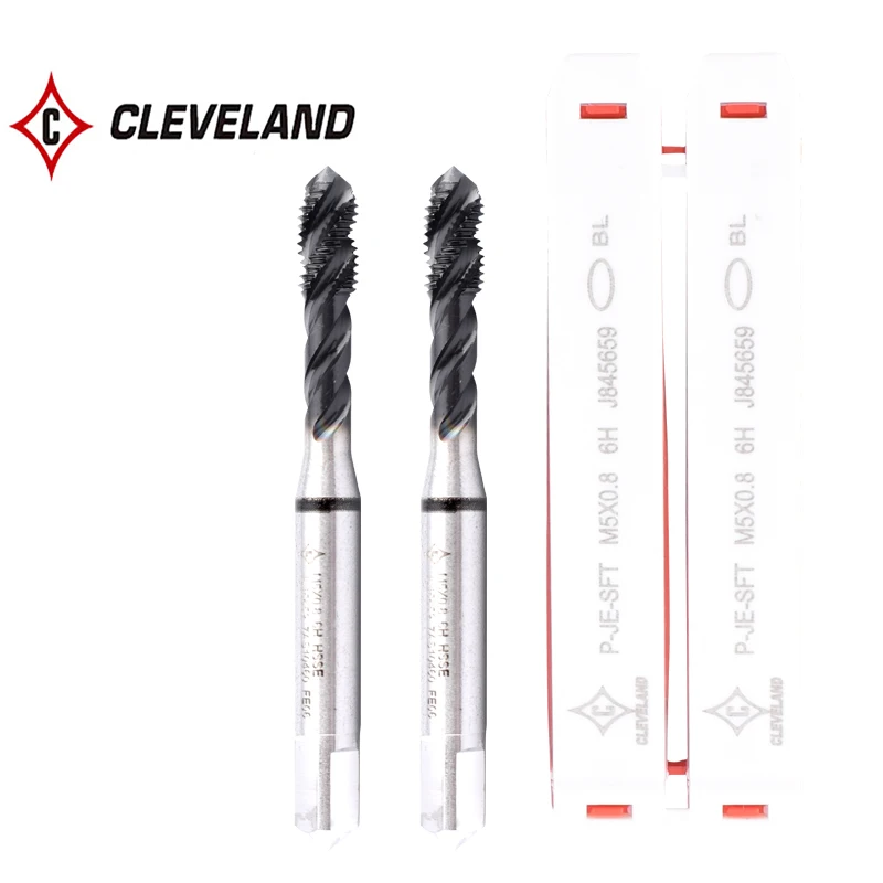 CLEVELAND HSSE-M35 With JP Coating Spiral Fluted Tap M2 M2.5 M3 M4 M5 M6 M8 M10 M12M14M16 Machine Screw Thread Taps For Steel