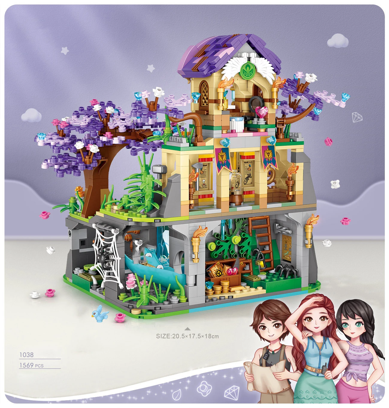 Creative Adventure World Lost Temple Mini Block Castle Model Building Brick Assemble Figures Toys Collection For Girls Gifts