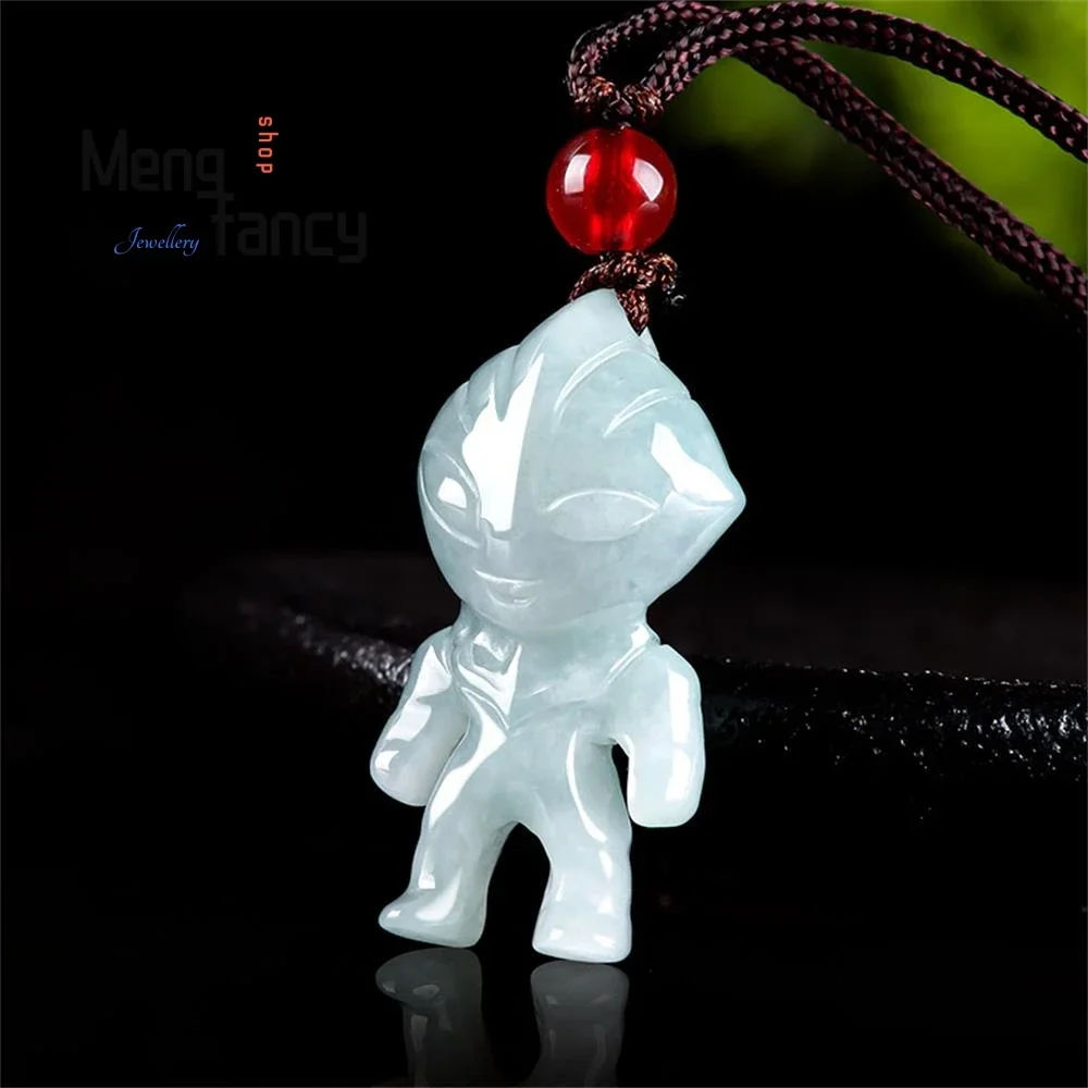 

Natural Myanmar A-goods jadeite cartoon superhero pendant jade pendant men and women models jade pendant