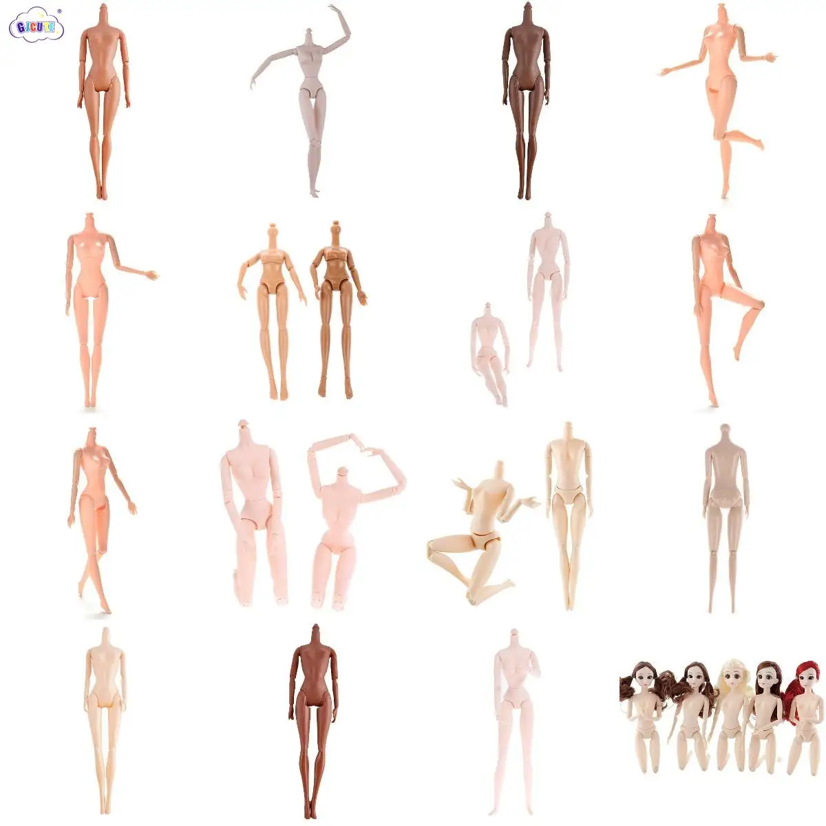 20/25/26/27/30cm Doll Body For 1/6 Dolls Naked 14Joints Body Female Male Doll Fairytales Doll Bodies Doll Accessories Kids Gifts