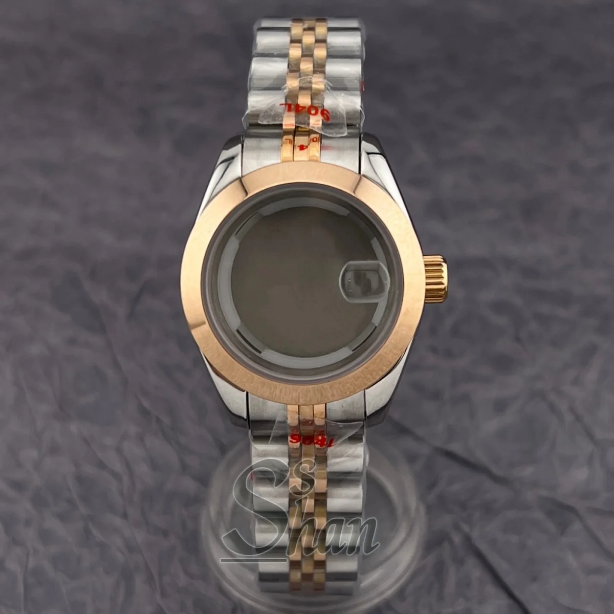 

New 28mm ladies' magnifying glass polished slanted bezel sapphire glass waterproof NH06 NH05 automatic movement watch accessory