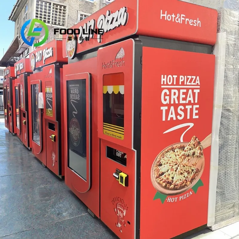 آلة بيع البيتزا المخصصة الأوتوماتيكية بالكامل بدون طيار 24 ساعة مصدر المصنع المباشر مع وظيفة SDK للمبيعات الساخنة ذات الخدمة الذاتية