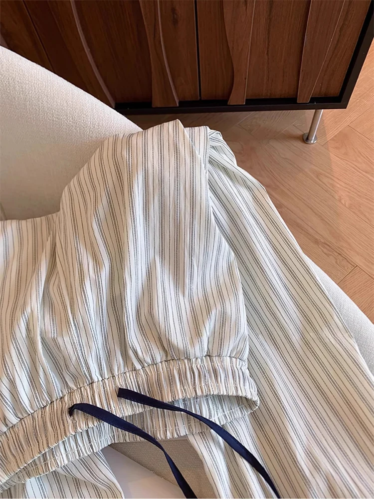 ارتفاع الخصر مرونة الخصر سراويل تقليدية الرجال النساء الصيف التخسيس فضفاض مستقيم الساق بنطال ذو قصة أرجل واسعة Faionable اللون تصميم Blo