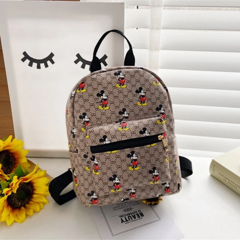 Disney Spring New 2025 Cute Cartoon Printed Mickey Mouse Children's Mini Backpack Fashion Versatile Trend Student School Bag