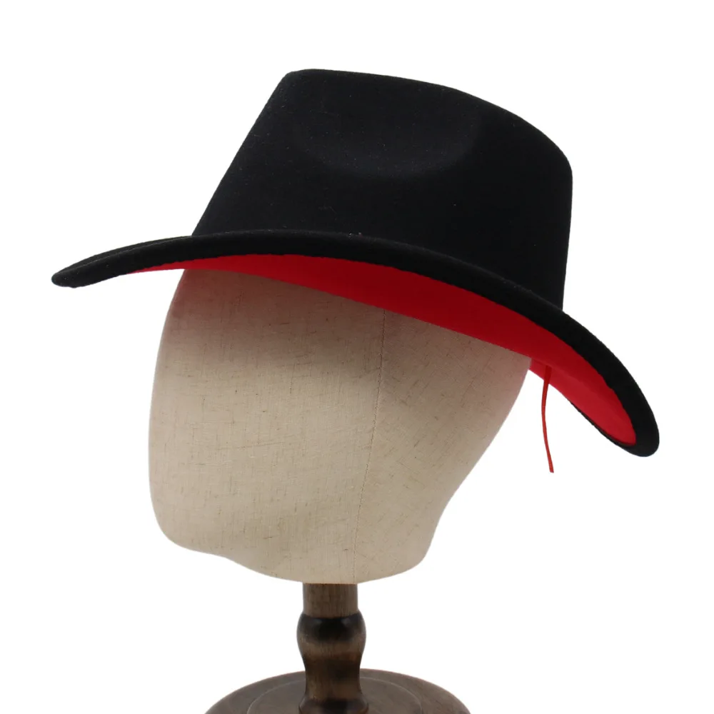 European And American Two-tone Hat Western Cowboy Hat Jazz Hat Grassland Felt Cap Cross-border Woolen Hat Men And Women