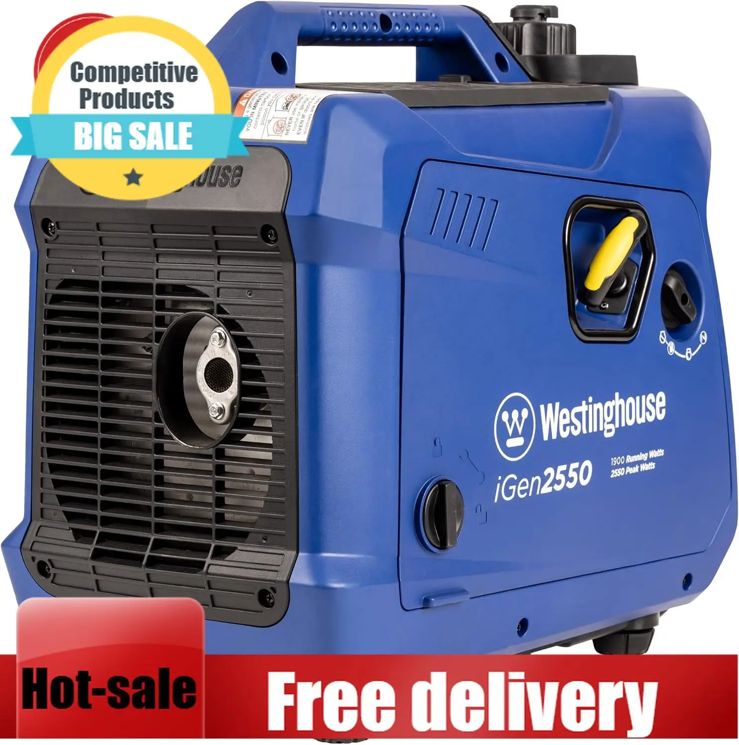 

Home Backup-2550 Peak Watt Super Quiet & Lightweight Portable Inverter Generator, RV Ready 30A Outlet, Gas Powered, Parallel Cap