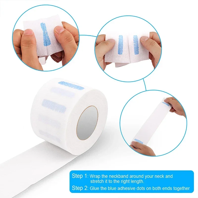NEW 2026 White Hair Cutting Accessory Stretchy Stretchable Salon Hairdressing 5Roll/1Roll Barber Professional Neck Strips