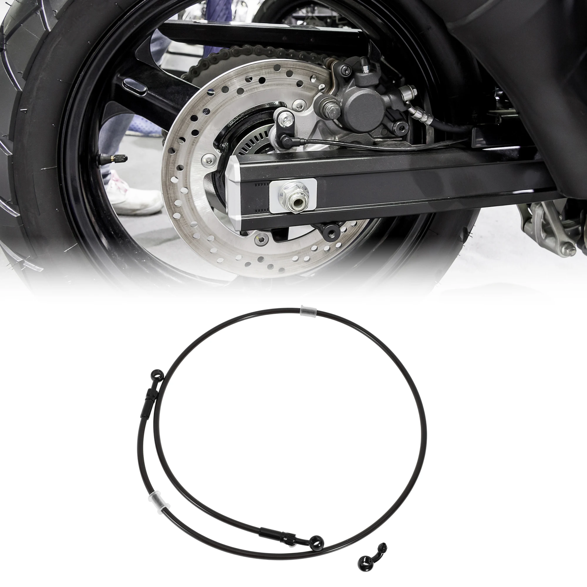Motoforti 140cm Motorcycle Brake Clutch Oil Hose Line Nylon Stainless Steel Wire Braid PU