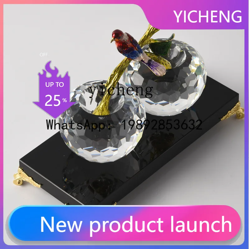 

26crystal glass apple ornament modern light luxury home decoration magpie Annunciation ornament