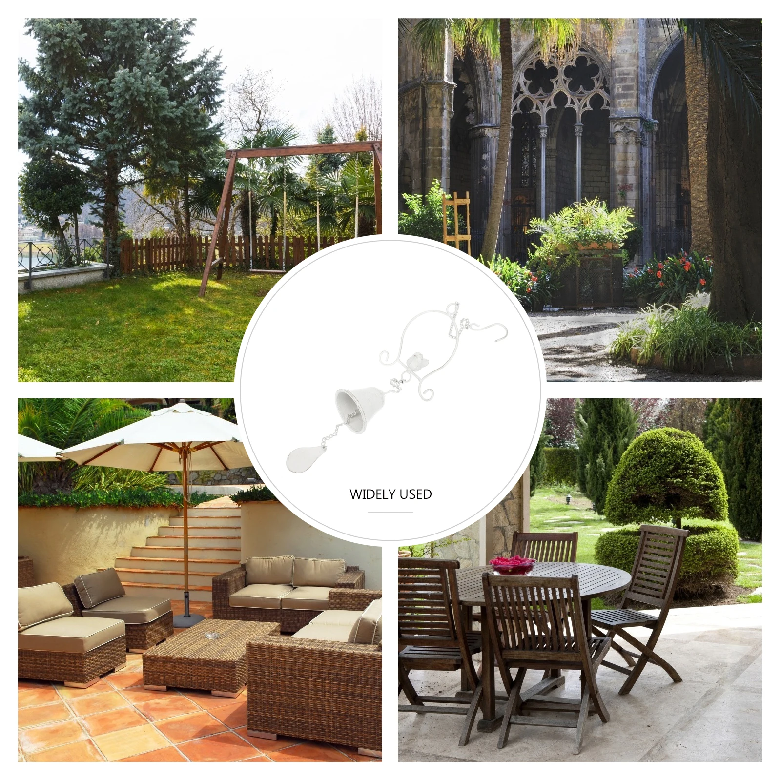 

Retro Bird Wind Chime Garden Ornaments Small Bell Chimes Little Outdoor Cast Iron for outside Baby