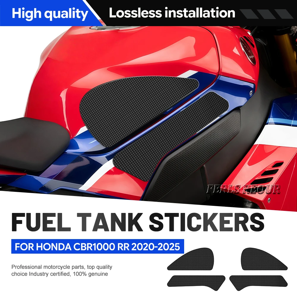 Track Curve Daily Commute Honeycomb Traction Tank Pads For HONDA CBR1000 RR 2020-2025 Heatproof Waterproof Race Mod Parts