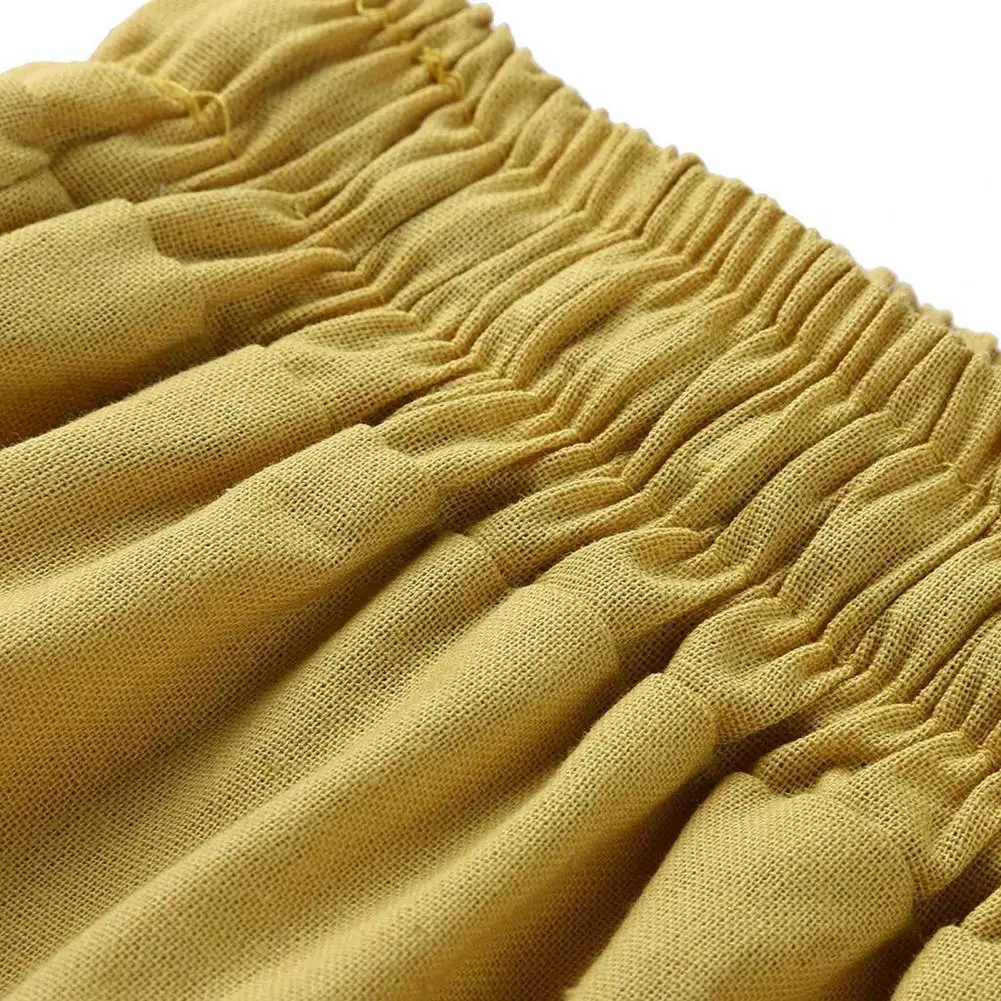 2025 calças femininas cintura elástica calças de perna larga cor sólida rendas verão elástico queimado calças streetwear calças largas