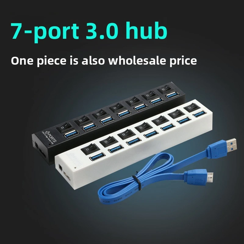 

USB 3.0 HUB 7-портовый концентратор 3.0 Разветвитель USB-концентратор «один к сети» с независимым переключателем