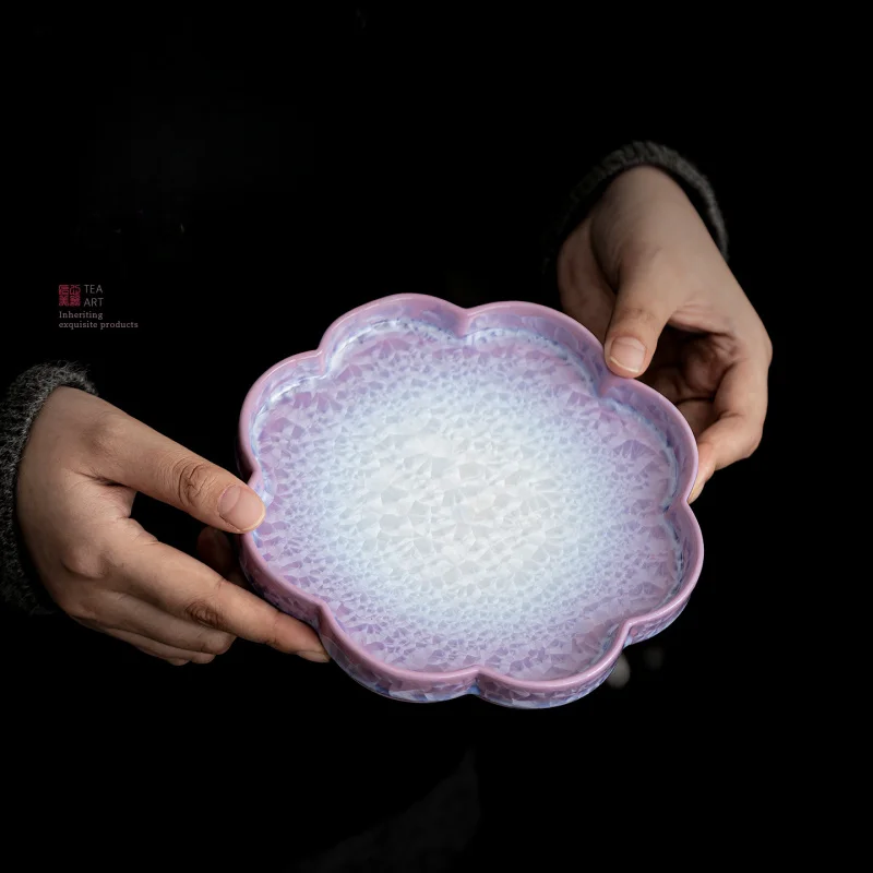 

Керамическая подставка для чайника с хрустальной глазурью, термостойкий коврик с кружевным узором и держатель для чайного столика