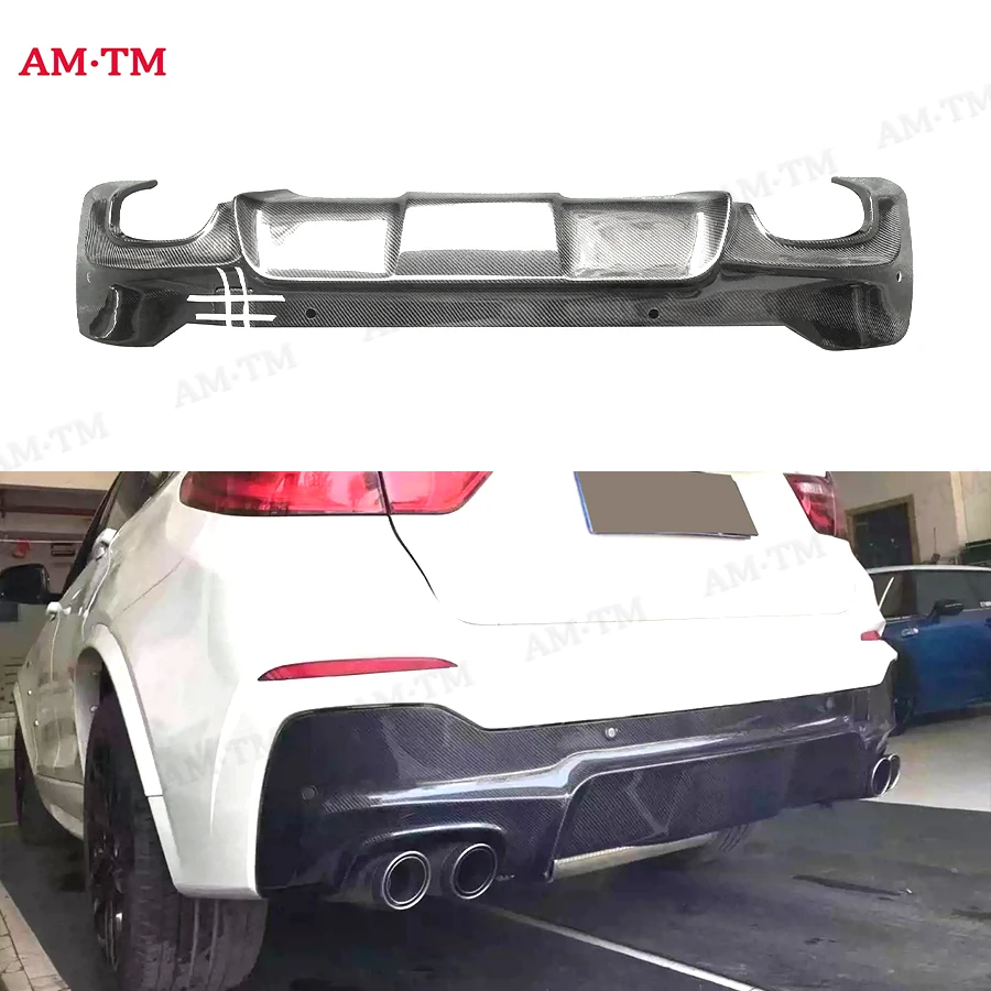 

For BMW X4 Series F26 2014-2018 High quality Carbon Fiber With lights Rear Lip Diffuser Back Bumper Spoiler Separator Body Kit