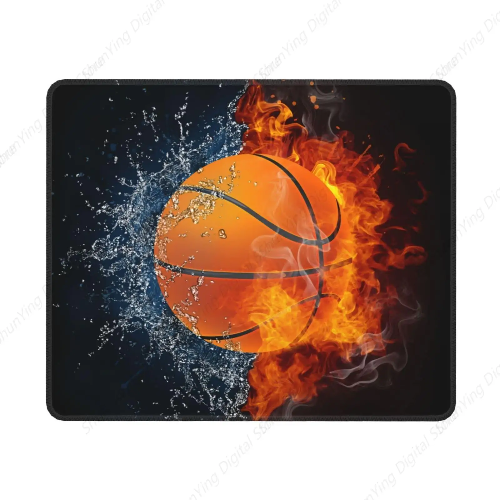 

Sports Themed Basketball Printed Game Mouse Pad Office Home Computer Laptop Desk Non Slip Rubber Base With Stitched Edges