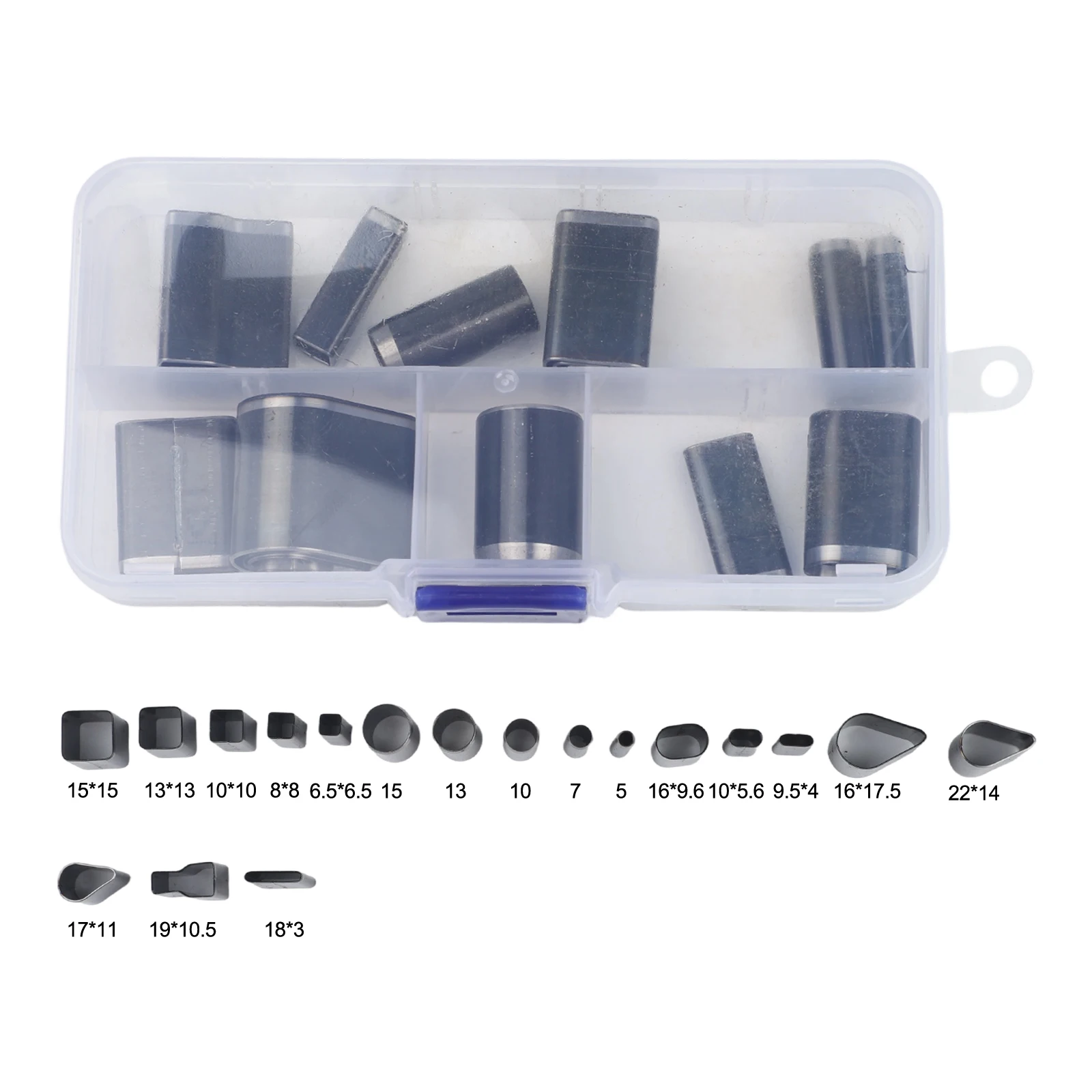 55 Pcs Leather Punch Set with High Steel for Creating Round Square Oval Holes in Leather Cardboard Plastic Film