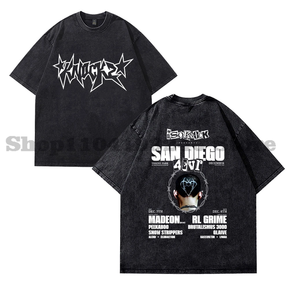

Knock2 Merch T-Shirt Crewneck Short Sleeve Men/Women Cotton Vintage Wash Tee Style4