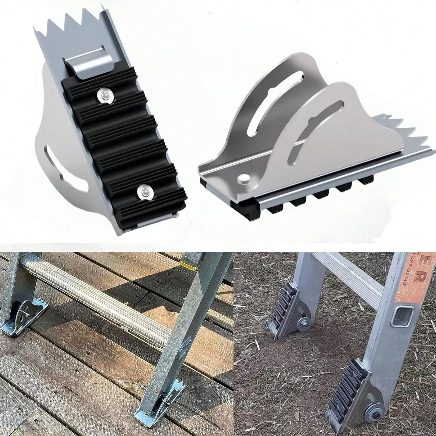Ladder Safety Shoe Replacement Kit, Non‑Slip Extension Ladder Feet Shoes, Anti‑Skid Foot Pads for Extension Ladder Accessories