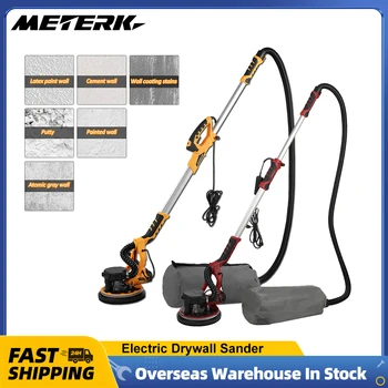 전기 건식 벽체 샌딩기, 가변 속도 800-1800 RPM 벽 샌딩기, 샌딩 디스크 20 개 포함, 확장형 핸들 LED 조명, 1390W, 5 개