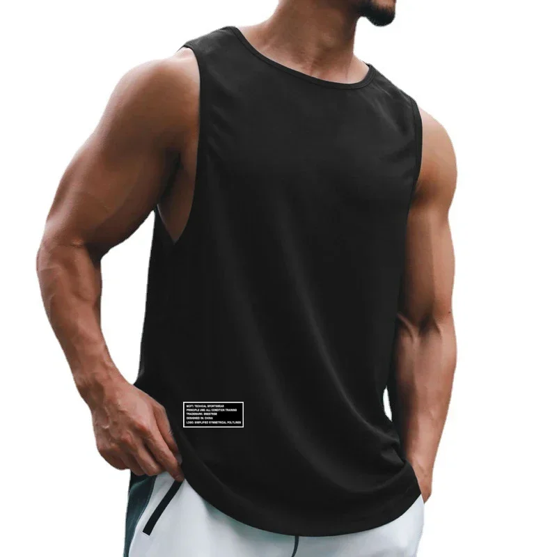Mens Fitness Sleeveless T Shirt Bodybuilding Stringer Tanktop Summer Mesh Running Vest Quick Dry Gym Clothing Gym Tank Top
