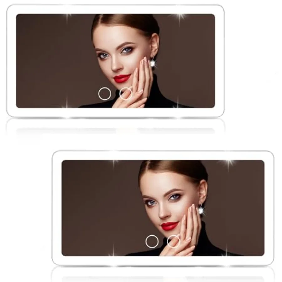 

2PCS Car Sun Visor Vanity Mirror with 3 Light Modes and 80 LEDs, Rechargeable LED Cosmetic Makeup Mirror Essentials for Women,