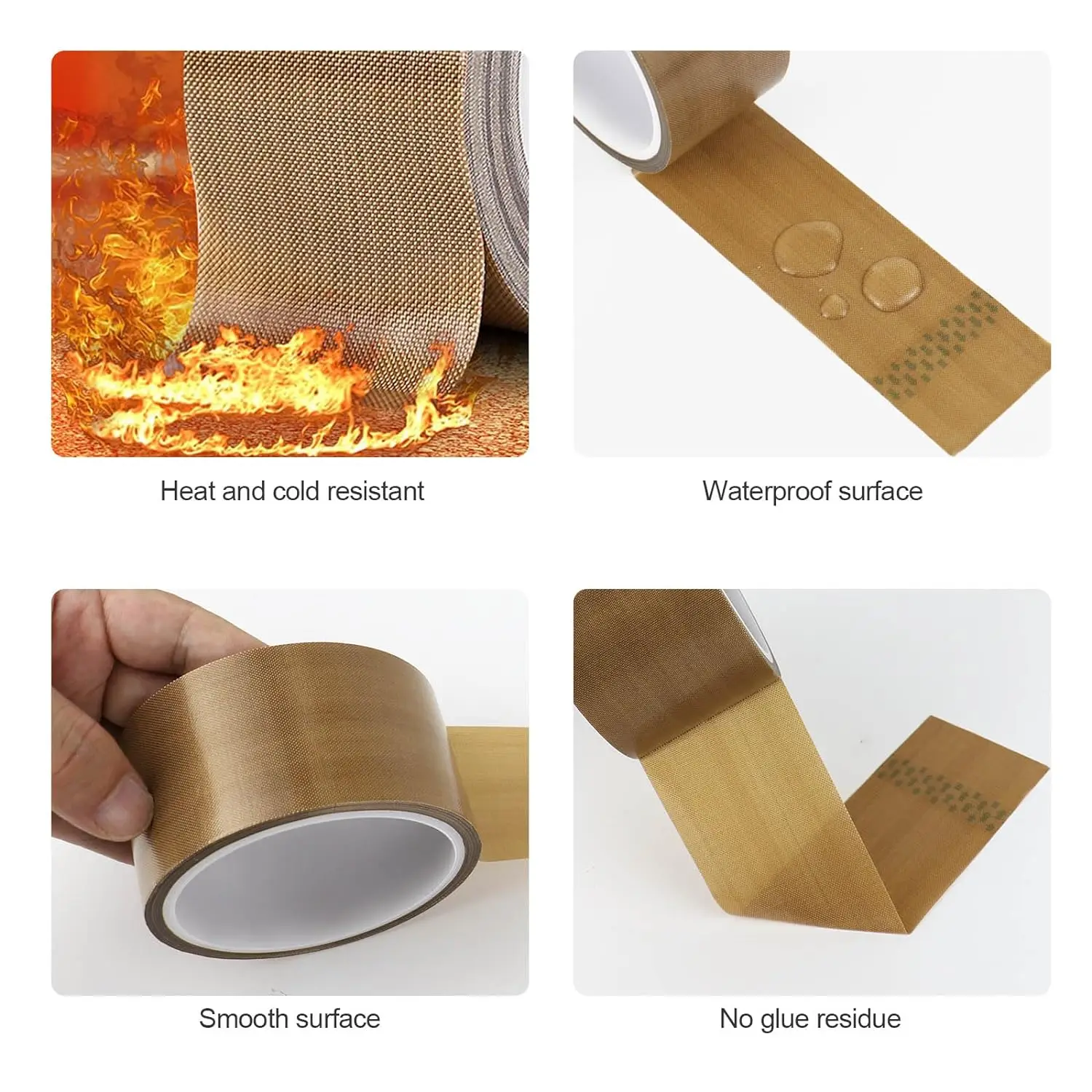 PTFE High Temperature Resistance Tape  300° C  Heat Insulation Adhesive Sealing Machine Self-adhesive Waterproof Tapes Roll