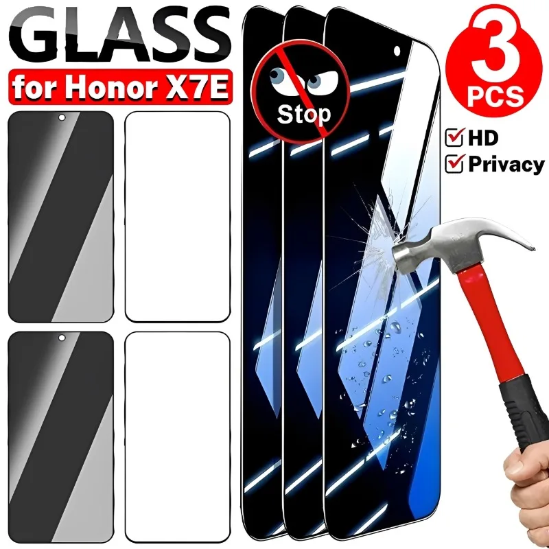 

1-3Pcs for Honor X7E Privacy Screen Protectors 9H Hardness Tempered Glass Shatterproof Anti-scratch Anti-spy Films for Honor X7e