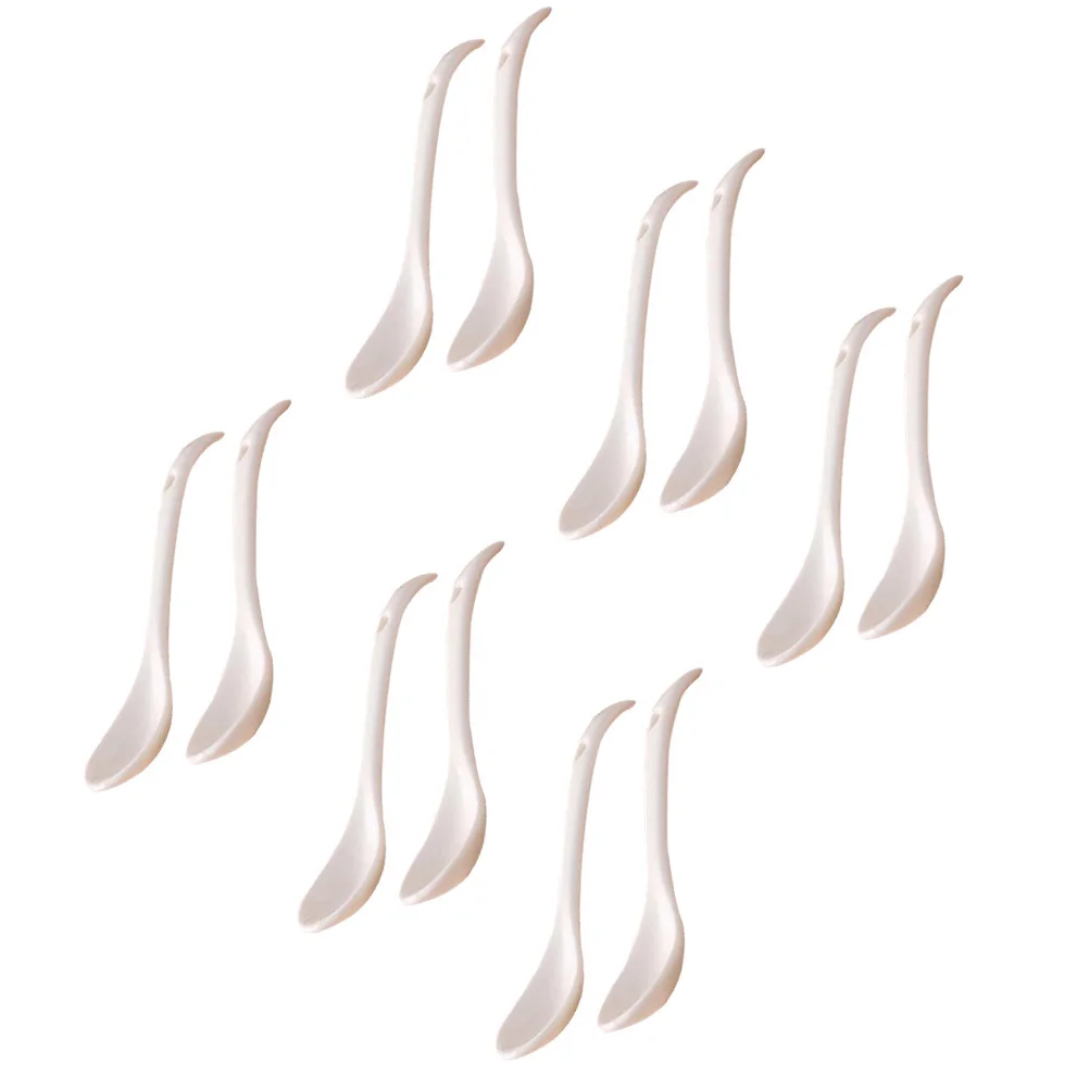 

12Pcs Ceramic Multi-Function Spoons 14cm Heat Resistant Soup Kitchen Tableware Coffee Tea Spoon Soup Spoons Coffee Spoon