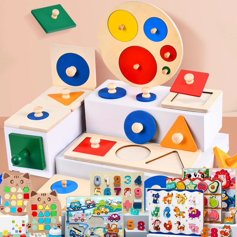 Houten puzzel Montessori-speelgoed voor kinderen Kinderen Geometrische vorm Peg-puzzel Educatief Zintuiglijke activiteit Babyspeelgoed 2 3 4 5 6 jaar