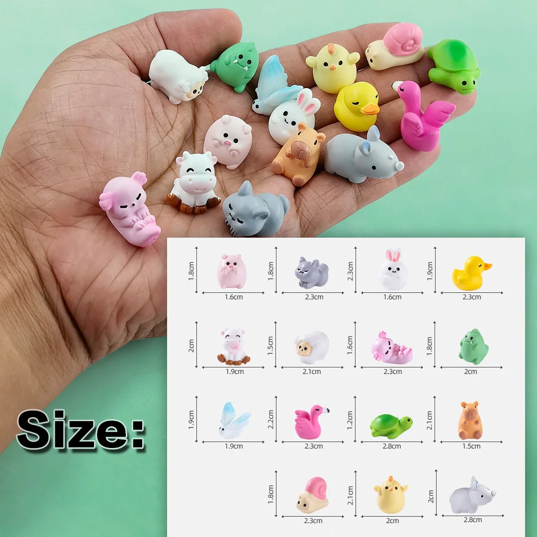 10Pcs New Butterfly Rabbit Dinosaur Capybara Flamingo Duck Cat Sheep Pig Figurine Miniature Fairy Garden Decoration Accessories