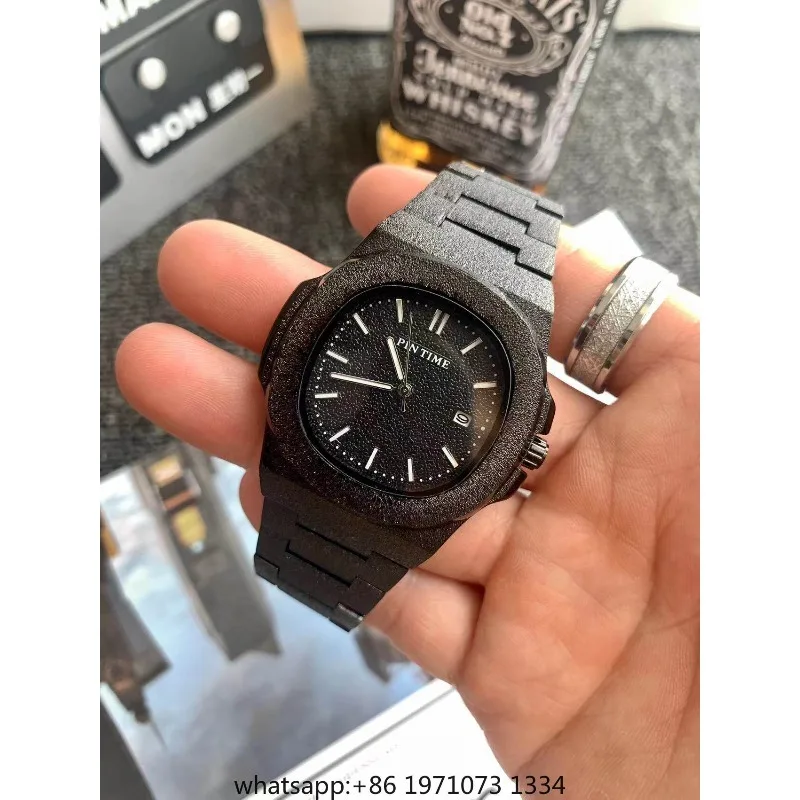 Watch men's temperament steel belt frosted silver cold wind luminous retro light luxury high fashion personality