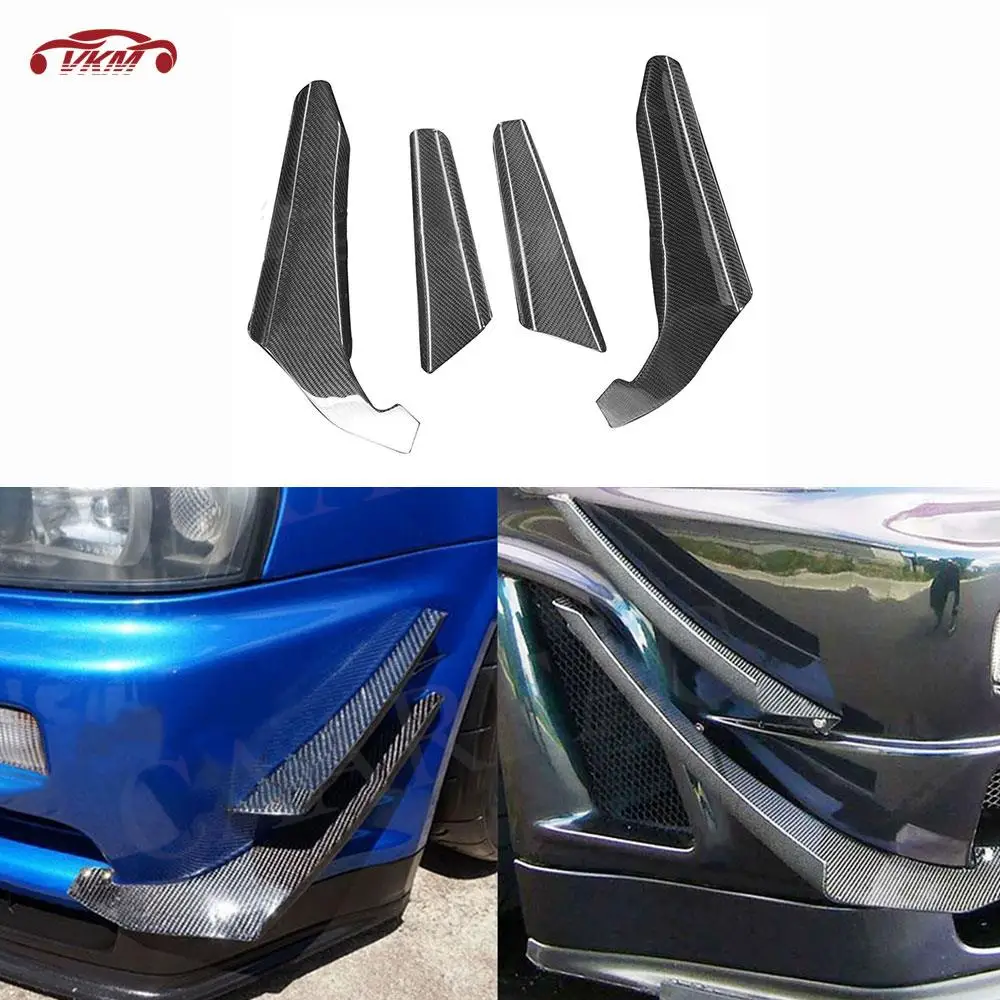

Car Front FogLamp Cover Air Vent Trim Strip for Nissan GTR R34 1999-2002 Carbon Fiber Bumper Lip Canard Decoration Car Styling