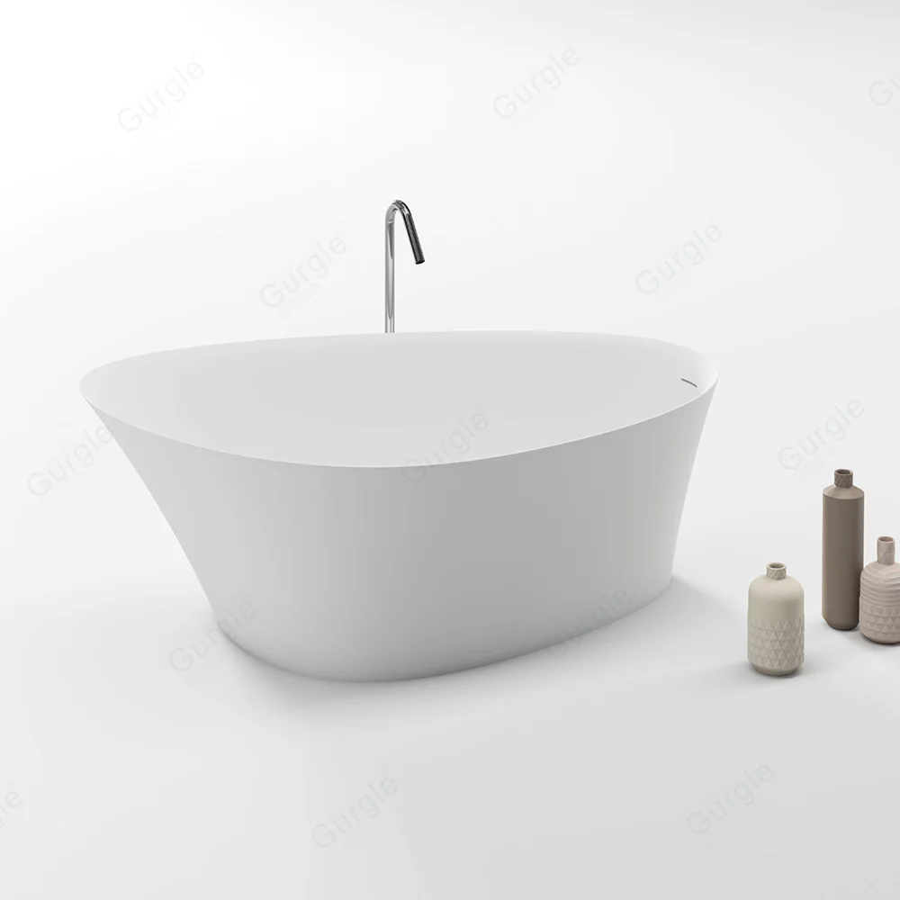 

Freestandig Soaking Artificial Stone Bathtub Modern 1.65m Bathtub For Sale