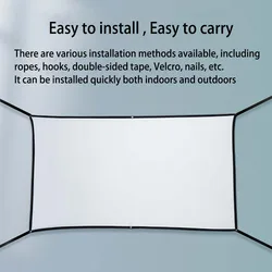 Thinyo-bandas laterales extendidas portátiles plegables para uso en interiores y exteriores, pantalla de proyección suave de poliéster de 60, 72, 84, 100, 120, 150 pulgadas