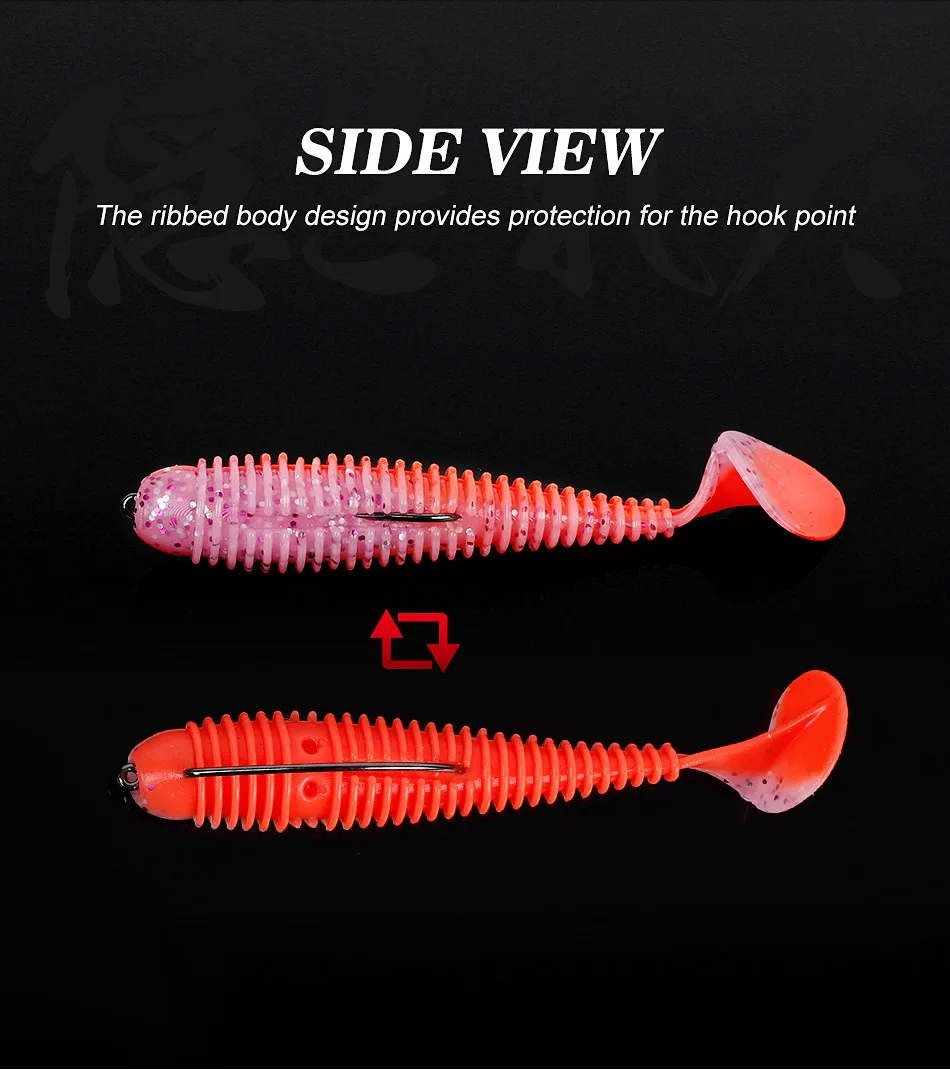 Noeby Weichen Angeln Lockt 9,5 cm 8g Paddel Schwanz Künstliche Weichen Köder Schaukel Wurm Swimbait Wobbler für Bass Silikon angeln Köder – Detail 9