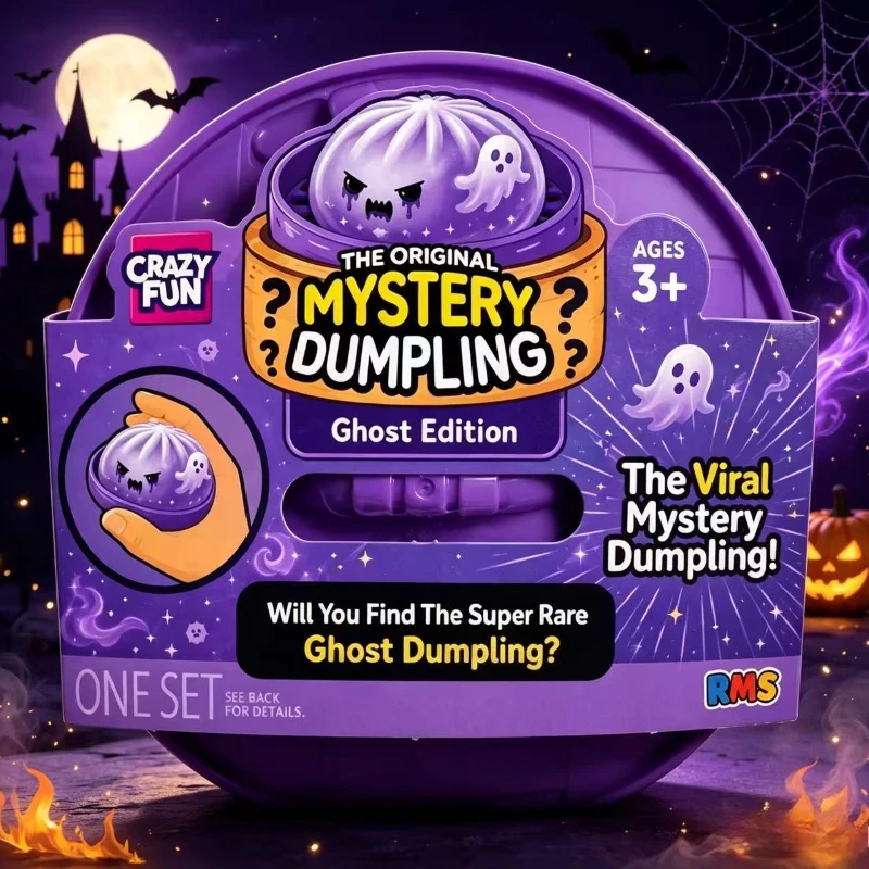 Glitter Halloween Ghost Dumplings Squishy Soft Slow Rebound Resilience Decompression with Steamer Stuffed Shark Bun Gift