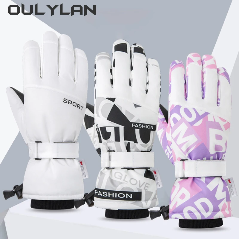 Oulylan New Waterproof Ski Snowboard Gloves Touchscreen Outdoor 3M Thickened  Snow Gloves Motorcycle Gloves Motorcycle Gloves