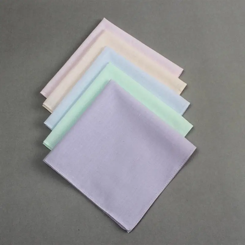 P88A مناديل النساء لون عشوائي قابل للغسل ساحة Hankie الكتابة على الجدران التطريز التعادل صبغ مناديل للكبار للجنسين