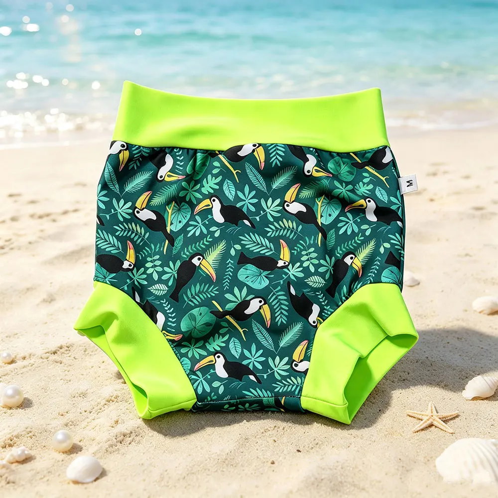 New Arrival Eezkoala Leakproof Swimming Diaper Newborn Baby High Waist Swim Nappies Washable Sunproof Baby Swimwear Cloth Nappys