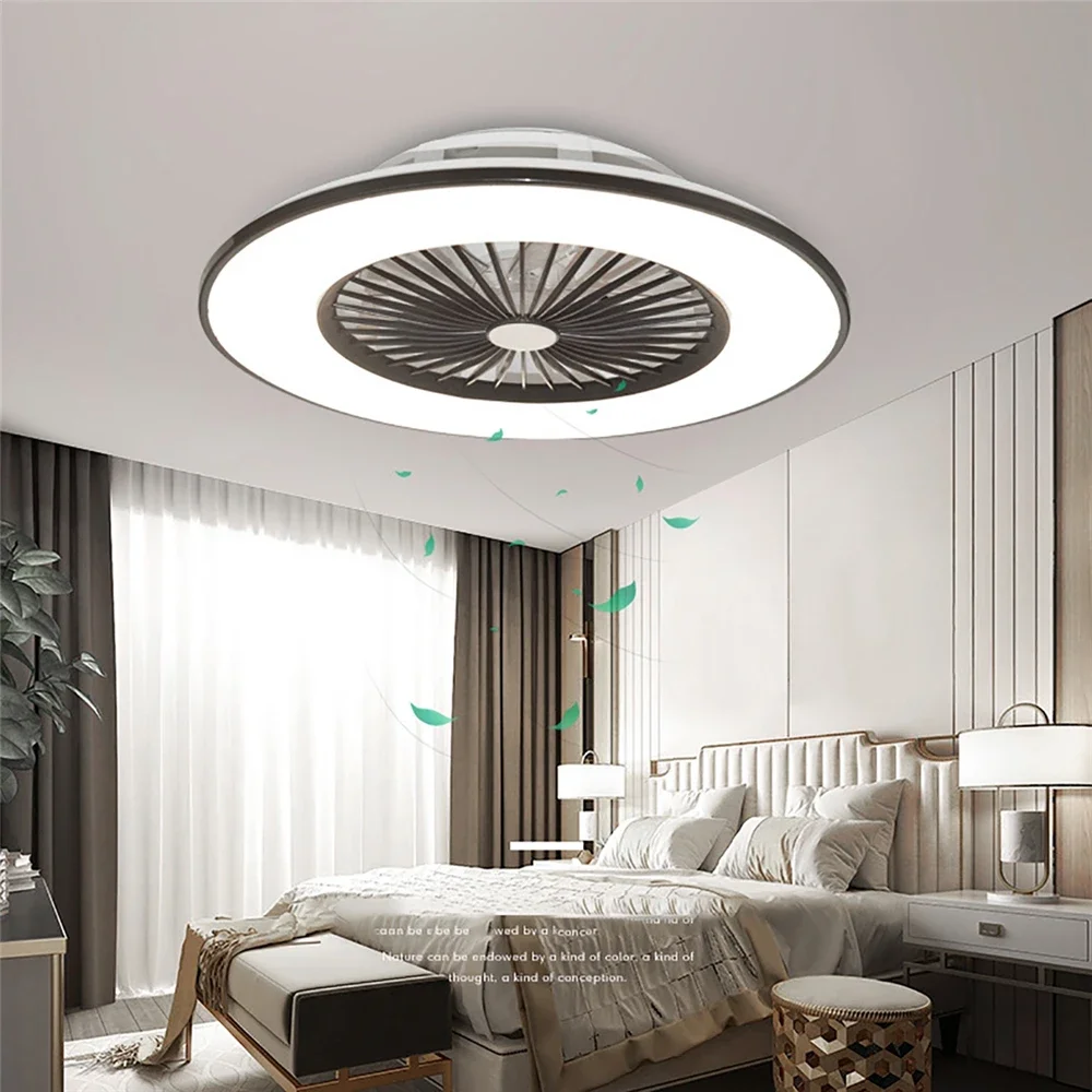 

220V 56cm Ceiling Fans with Stepless Dimming LED Light Remote Control Bedroom Living Room Indoor Ceiling Light LED Lamp