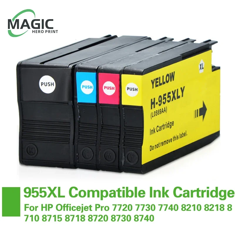 

Совместимый картридж Magic Hero 955XL для HP955XL 955XL Officejet Pro 7720 7730 7740 8210 8218 8710 8715 8718 8720 8730 8740