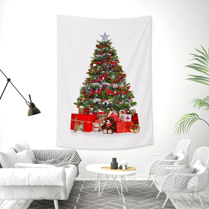 Christmas tree tapestry holiday party decoration  background cloth living room bed dormitory  home