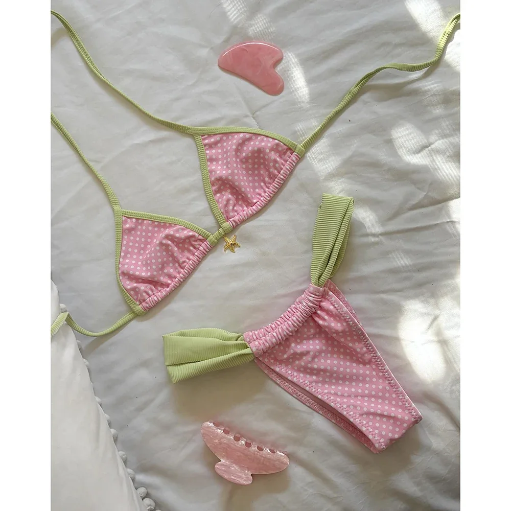 

Бикини 2025 г., сексуальный женский купальник, лоскутный купальник, комплект бикини с пуш-ап, купальный костюм с принтом, бикини, купальный костюм, пляжная женская одежда