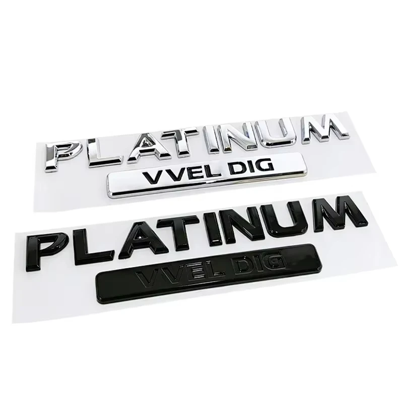 

3D ABS PLATINUM VVEL DIG V8 Letters Logo Car Trunk Badge Emblem Decals Sticker For Nissan Patrol Y60 Y61 Y62 Armada Accessories